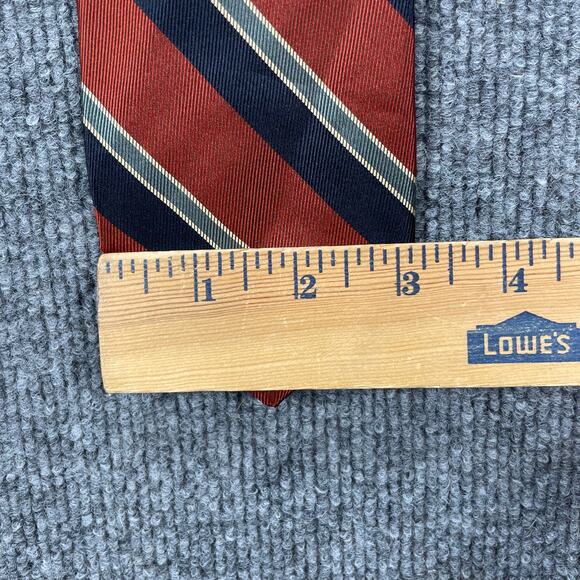 Robert Talbott REPP Tie 3" X 56 3/4" Red/Black/Gray Striped Hand Sewn Silk - Picture 8 of 10
